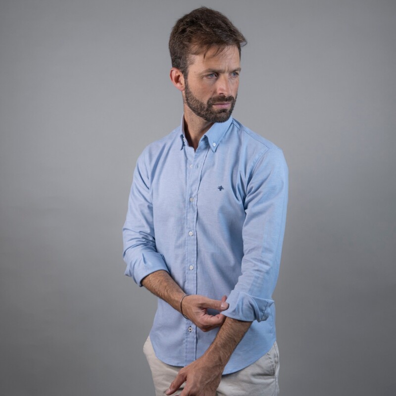 Camisa Oxford Celeste claro