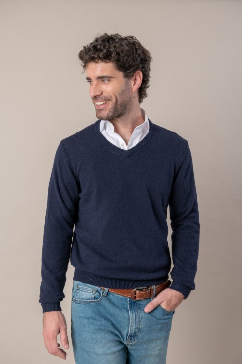 Sweater V lambswool Navy