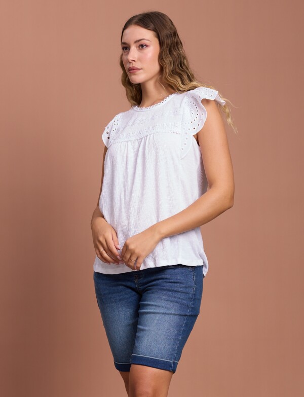Blusa Detalle Crochet CRUDO