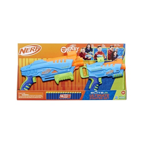 Set x 2 lanzadores de dardos Nerf Elite Jr. Ultimate Starter Hasbro Celeste