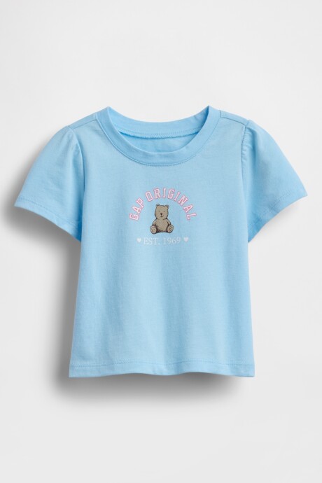 Remera Logo Gap Toddler Niña Chlorine Blue
