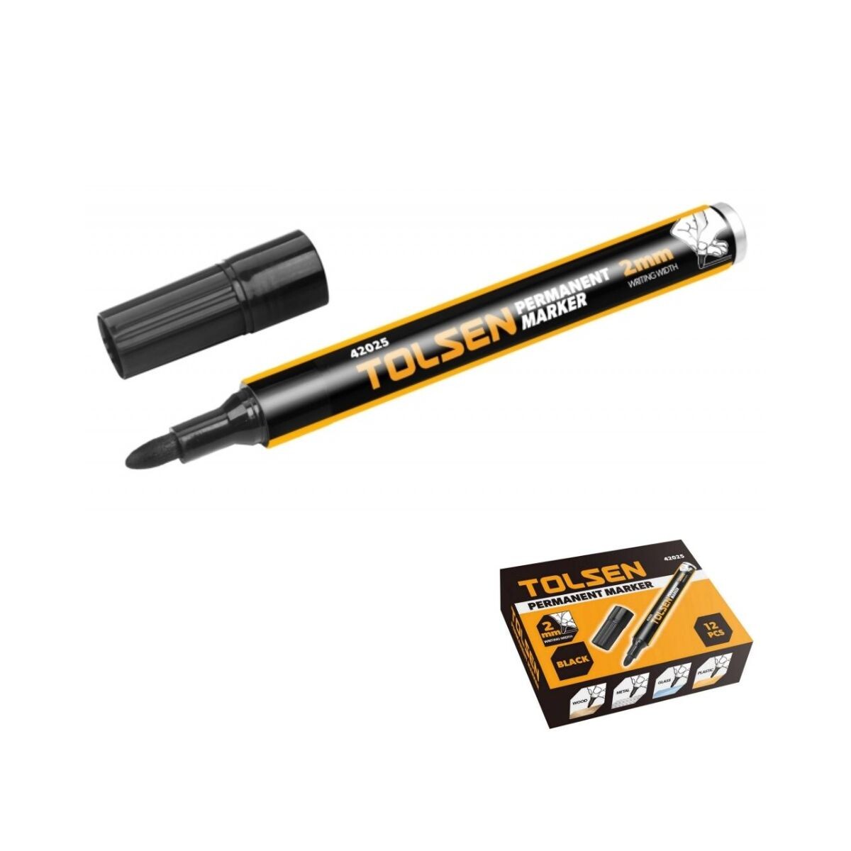 Marcador Permanente Negro Tolsen 