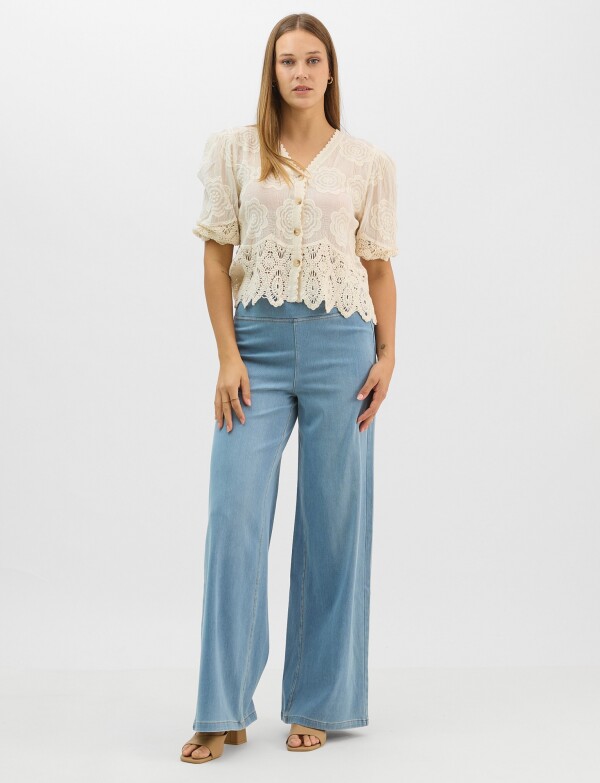 Jegging Estilo Palazzo Con Cintura Elástica JEAN CLARO