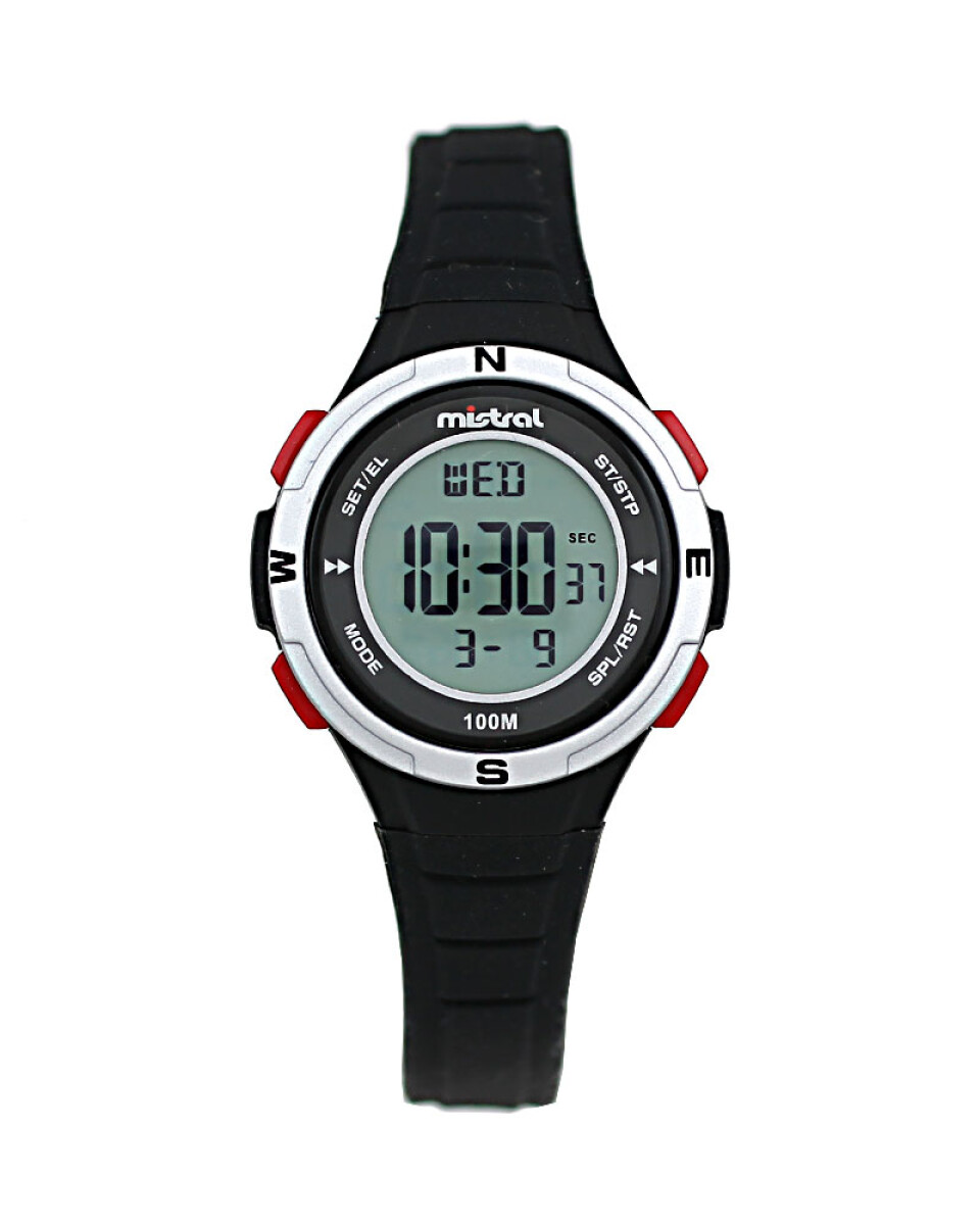Reloj Mistral Deportivo Silicona Negro. "Producto sin caja" 