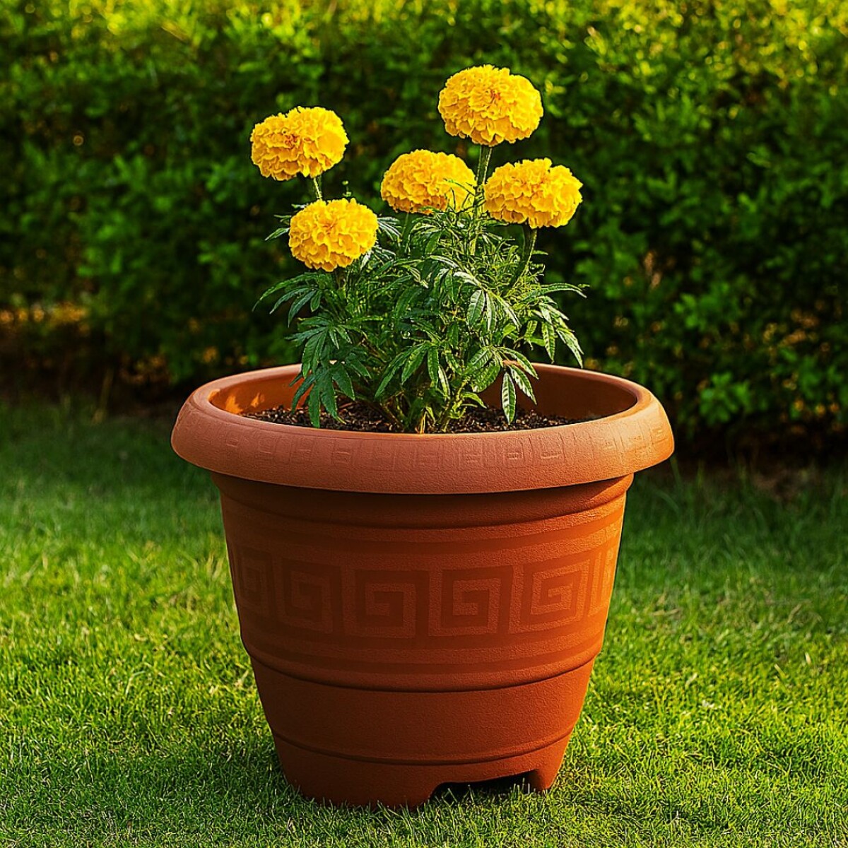 MACETA REDONDA 15 LITROS TERRACOTA REF 0357 - TERRACOTA 