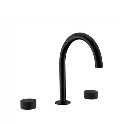 Grifería de lavatorio bimando de mesada Nuoro negro mate Grifería De Lavatorio Bimando De Mesada Nuoro Negro Mate