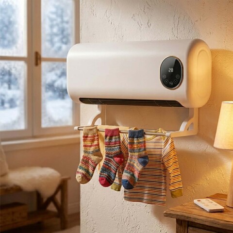 Calefactor Caloventilador Pared Secarropas 2000w C/ Control Blanco