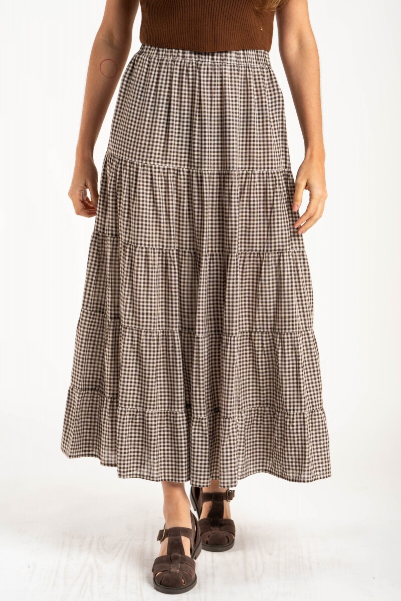 Falda Gingham - Chocolate 