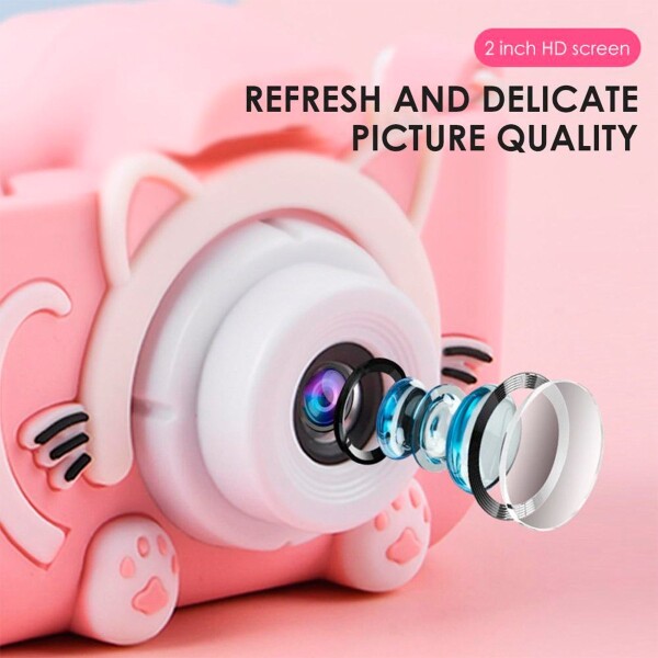 Cámara De Fotos Infantil Con Pantalla 2' Fácil De Usar Variante Color Rosa