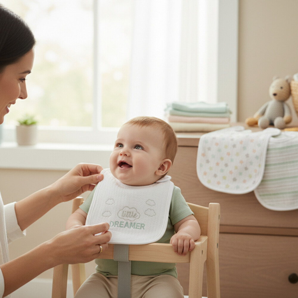 Set x3 baberos algodon LORELLI gris