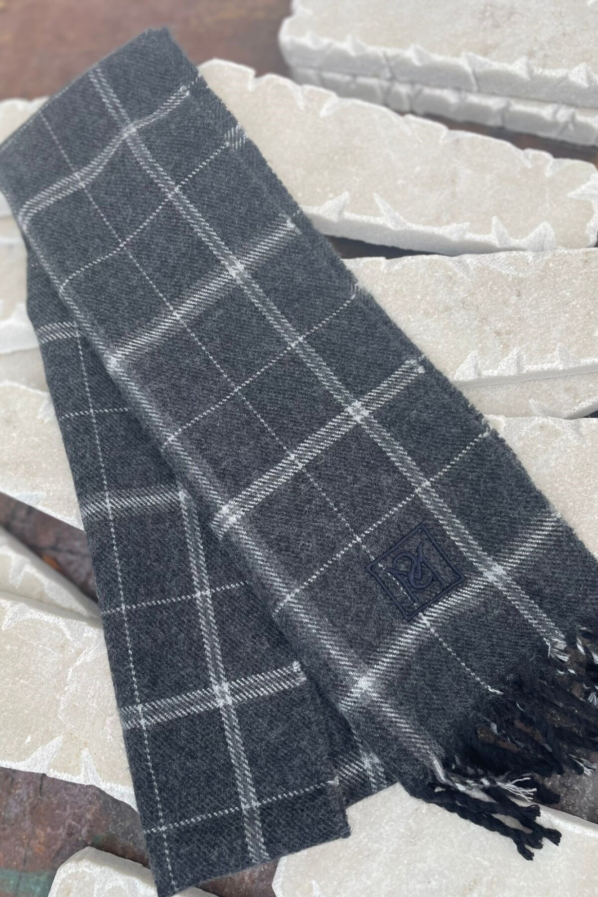 Bufanda SierraMora Cuadrillé Blanco