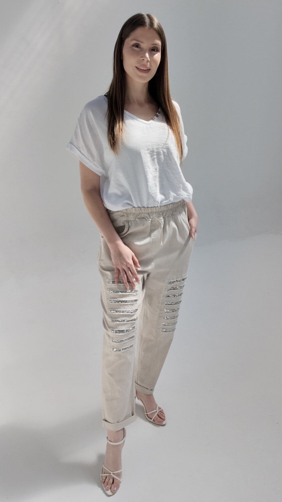 Pantalón Baggy Amelia Beige