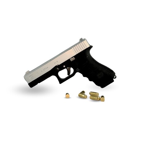 Llavero mini pistola Glock 17 6 balas Gris