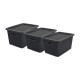 Set x3 caja organizadora simil ratán 5L NEGRO
