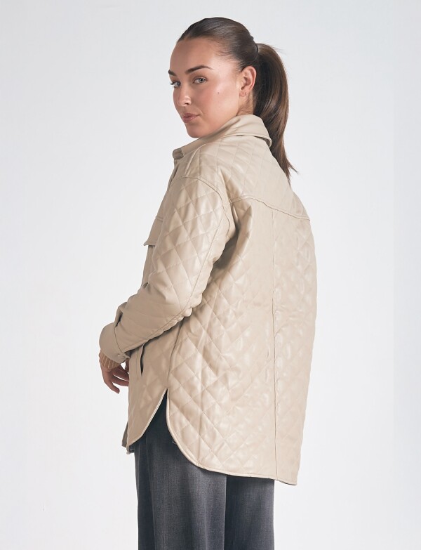 Chaqueta Eco Cuero BEIGE