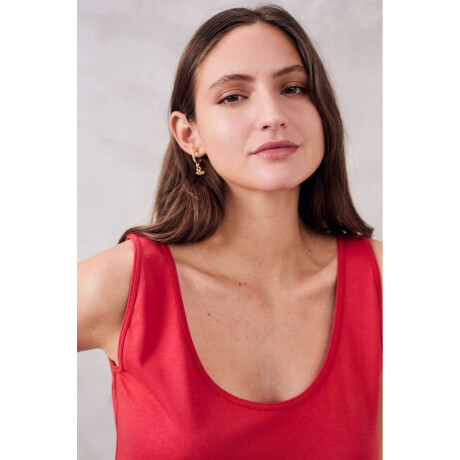 Musculosa Algodon Peinado Rojo