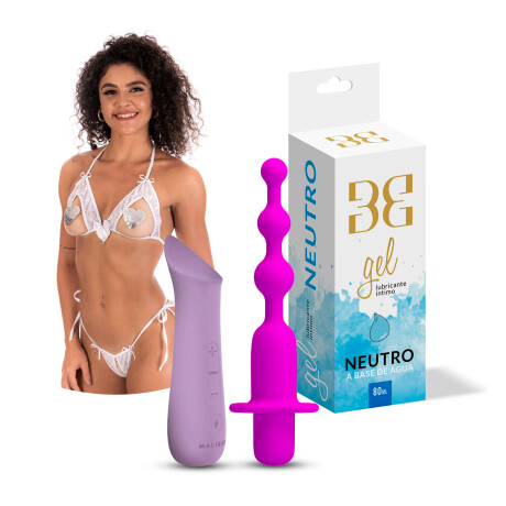 Vibrador Fluttering Lipstick + Vara Anal + Mini Conjunto + Gel Neutro Vibrador Fluttering Lipstick + Vara Anal + Mini Conjunto + Gel Neutro