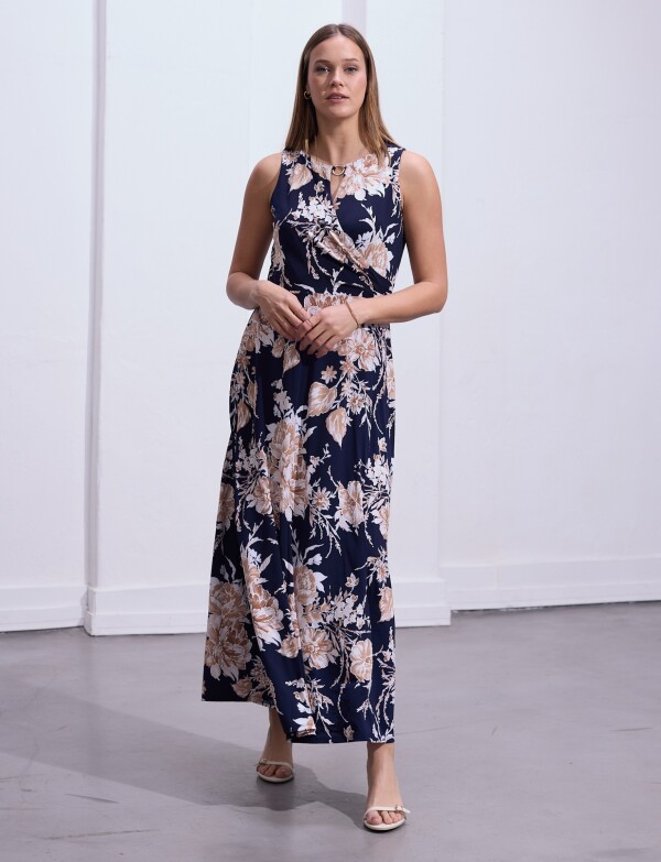 Vestido Maxi Det Metal AZUL/MULTI