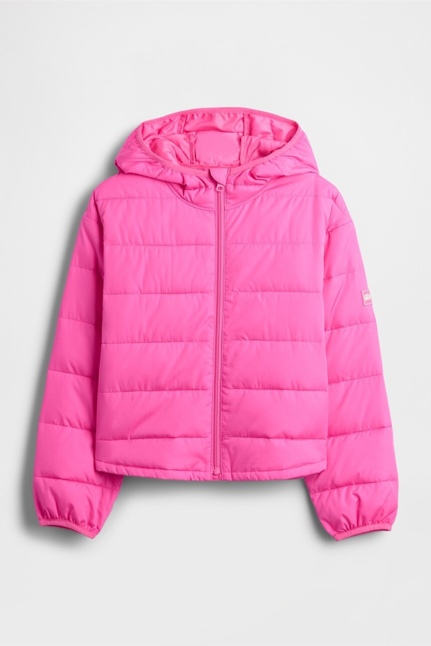 Campera Puffer Logo Niña Phoebe Pink