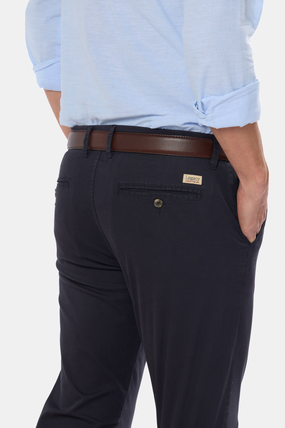 PANTALON CLÁSICO CON SPANDEX Azul
