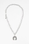 Collar cadena doble herradura plateado