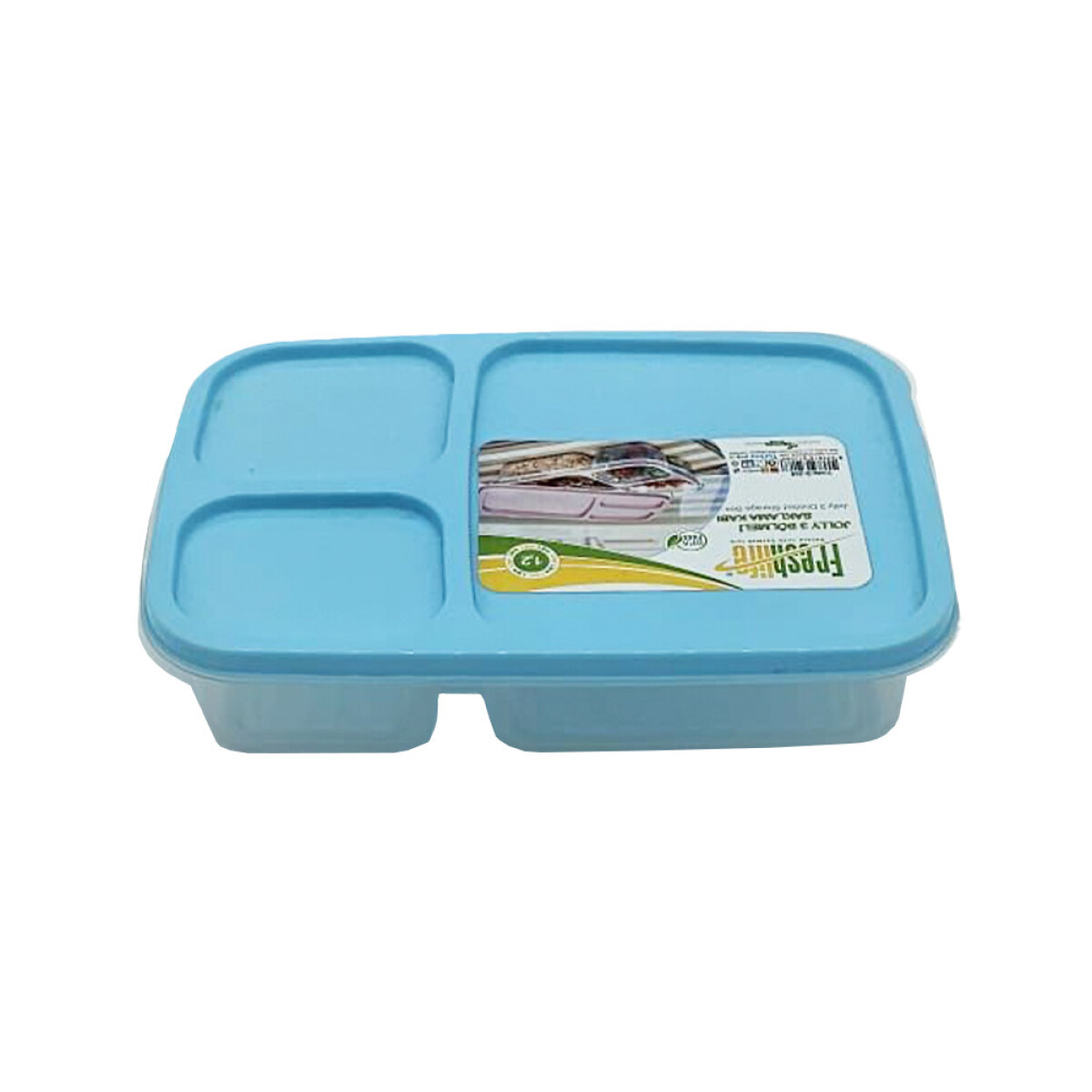 RECIPIENTE 3 DIVISIONES RECTANGULAR JOLLY FRESHLIFE 1 - CELESTE 