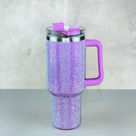 Vaso Térmico con Manija y Strass | Violeta Vaso Térmico con Manija y Strass | Violeta