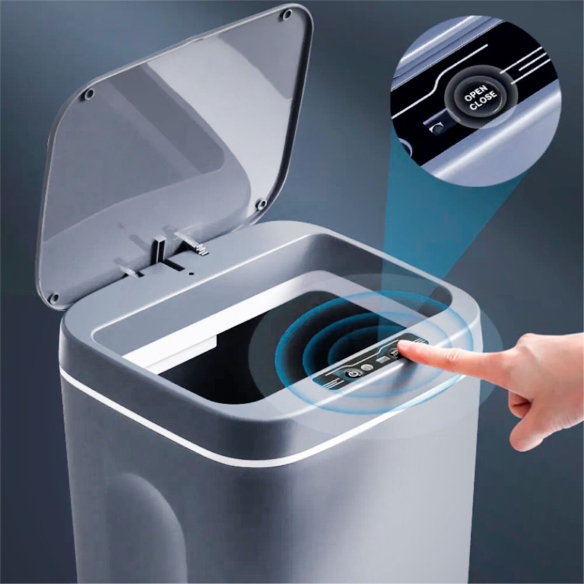 Papelera Cesto Basura Automatica 16l Basurero Sensor Color Variante Gris Atrix