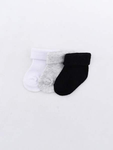 MEDIA BEBE ALGODÓN PACK X3 VARIOS COLORES