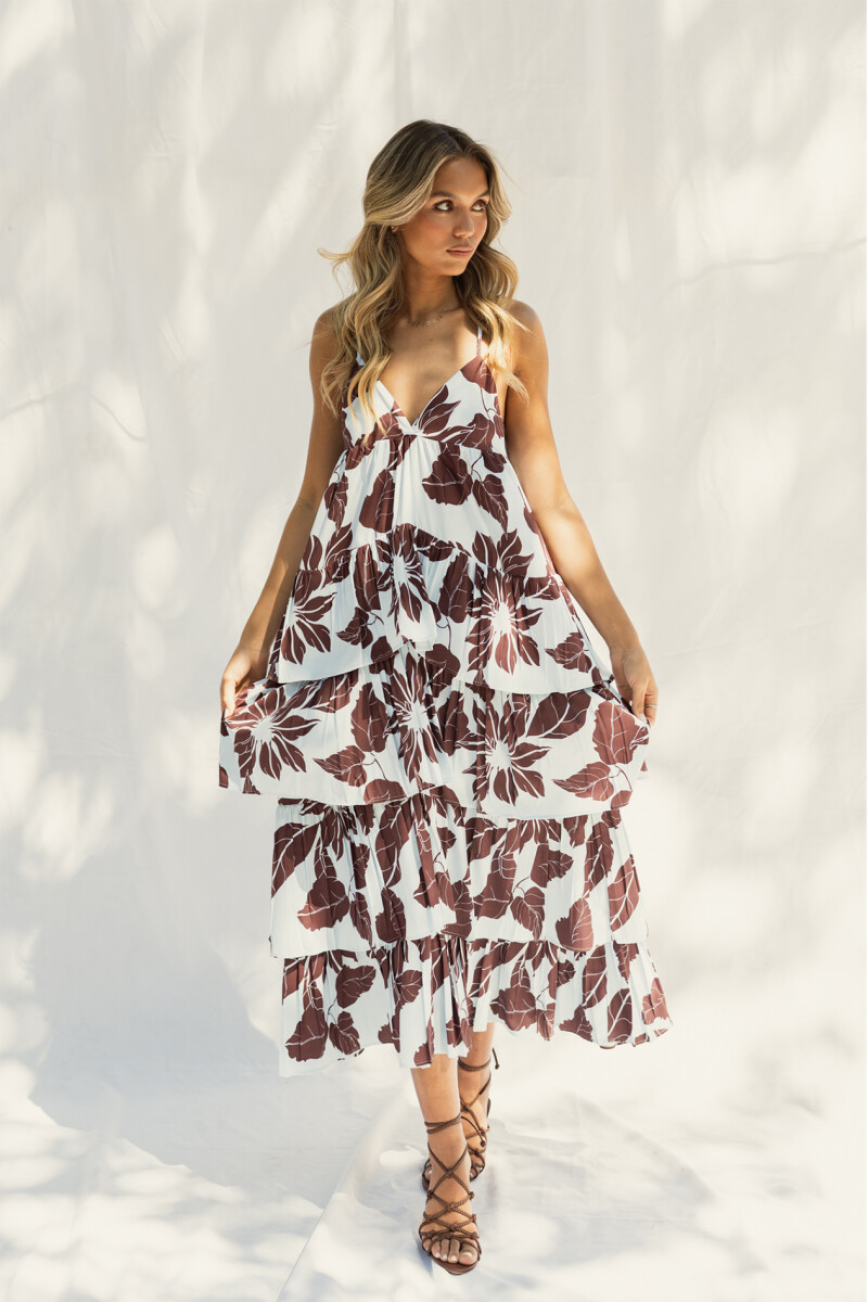 VESTIDO SERENELLA MAXI COCOA PETALS VESTIDO SERENELLA MAXI COCOA PETALS
