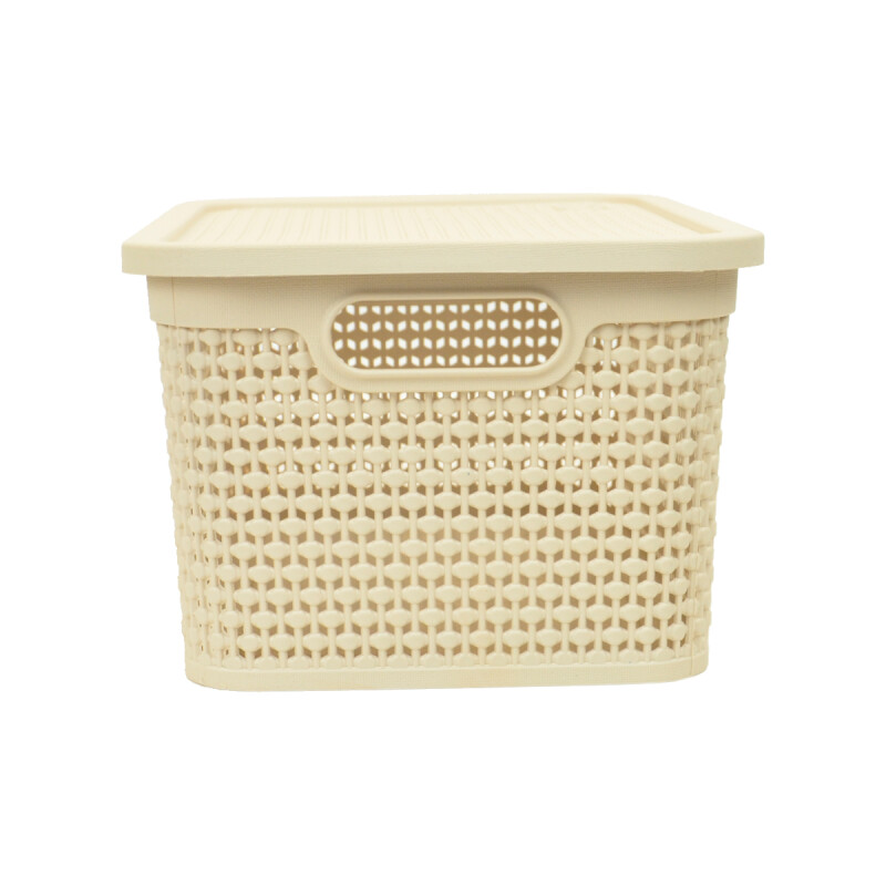 Caja simil ratán 7,5 lts BEIGE
