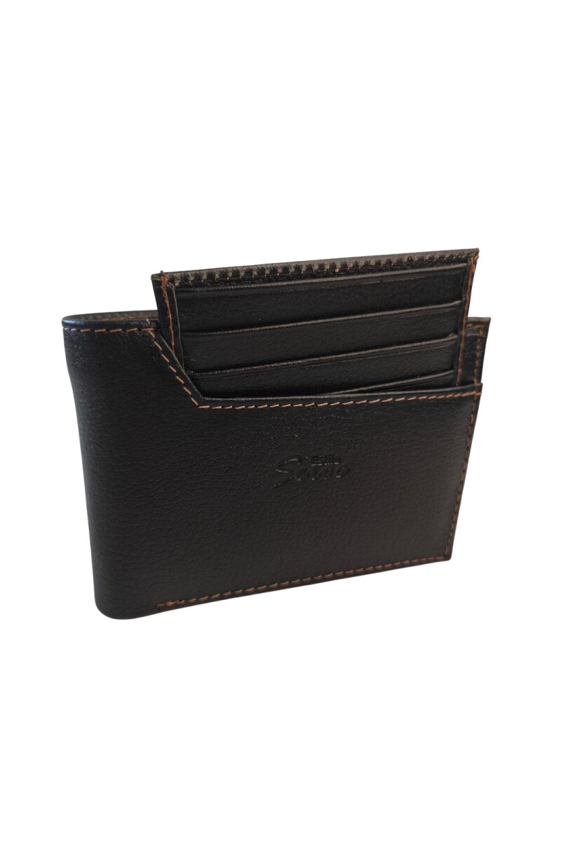 Billetera - Cuero Genuino con Tarjetero Extraíble Negro