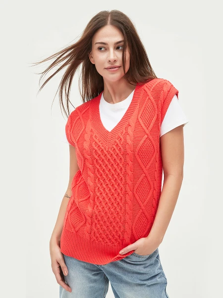 CHALECO FELINA ROJO