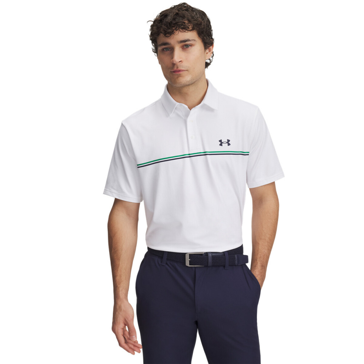 UA Playoff 3.0 Stripe Polo-PNK - WHT-103 