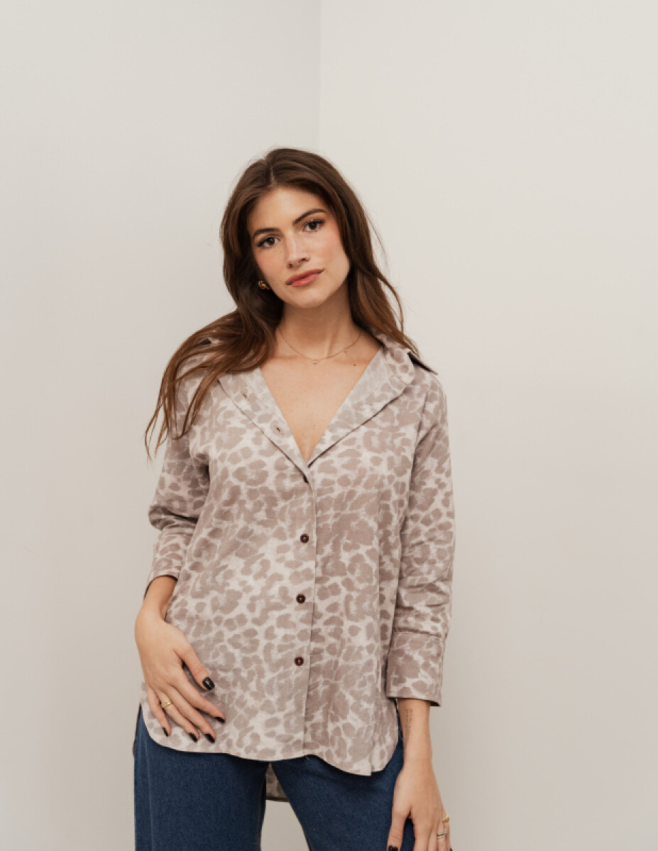 CAMISA PAOLA WATERCOLOR LEOPARD 