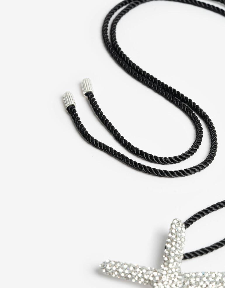 Collares Largos Cordón Collar Largo Cordón Estrella - Negro