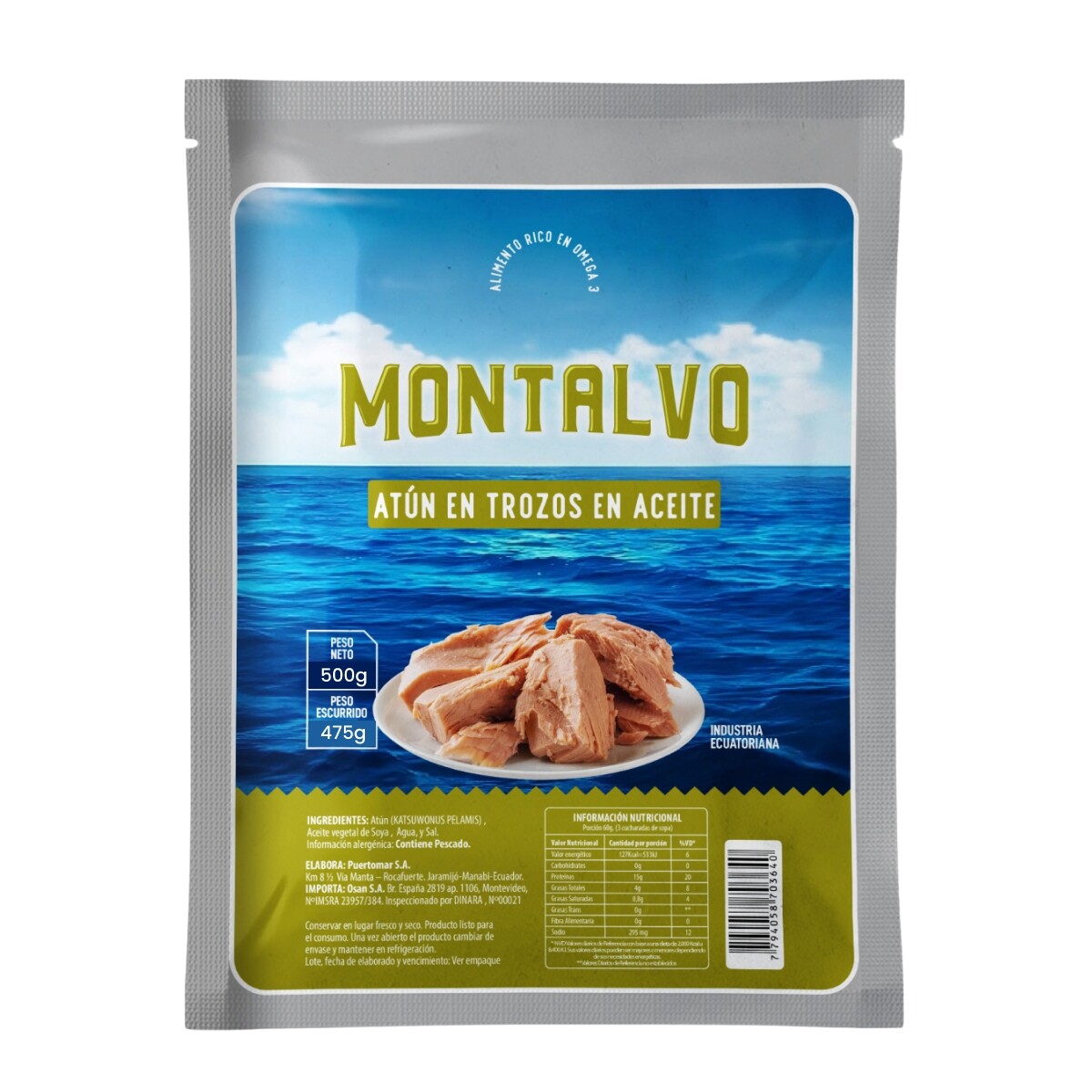 Trozos de Atun en Aceite Montalvo - 500 Grs 