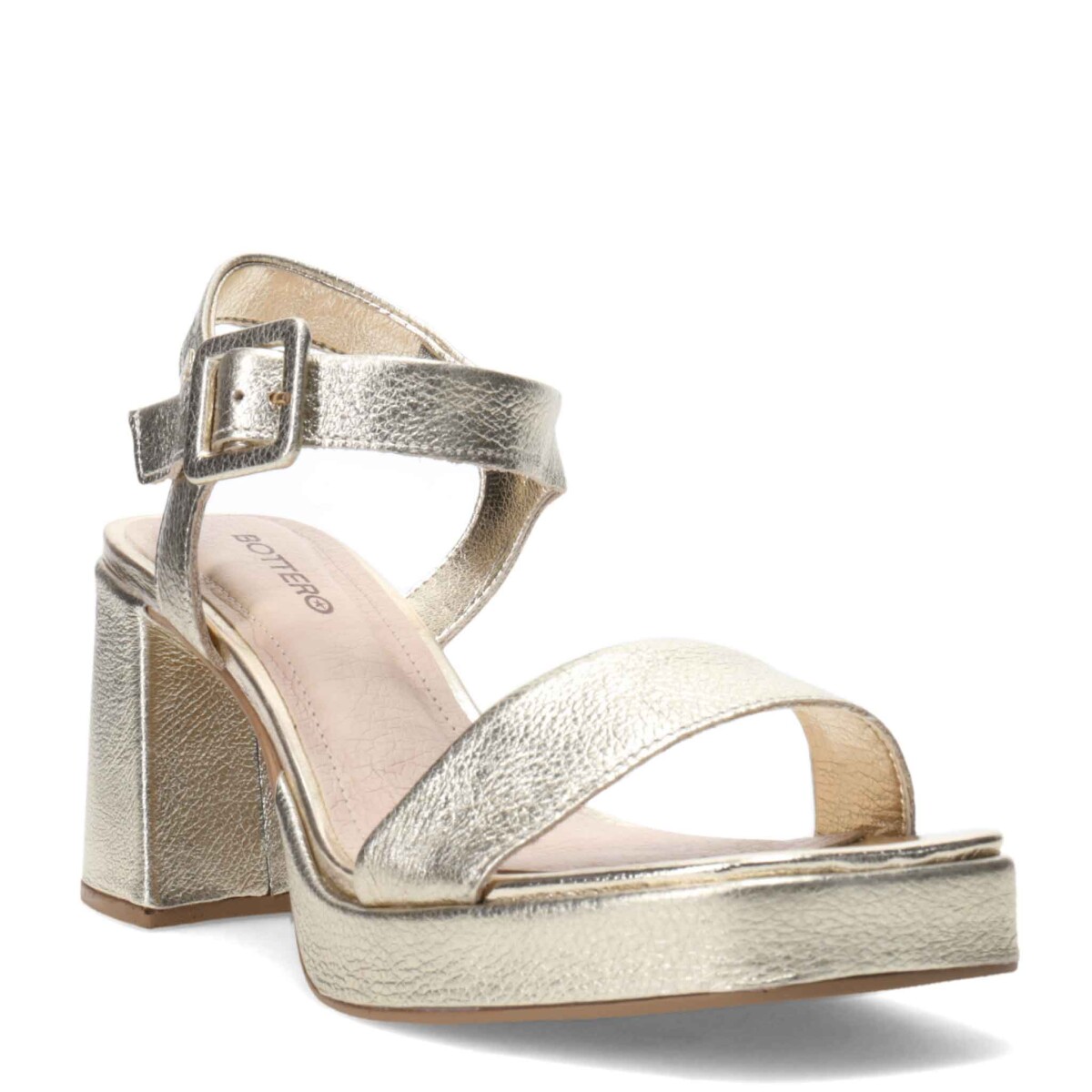 Sandalia con taco y plataforma Bottero - Dourado 