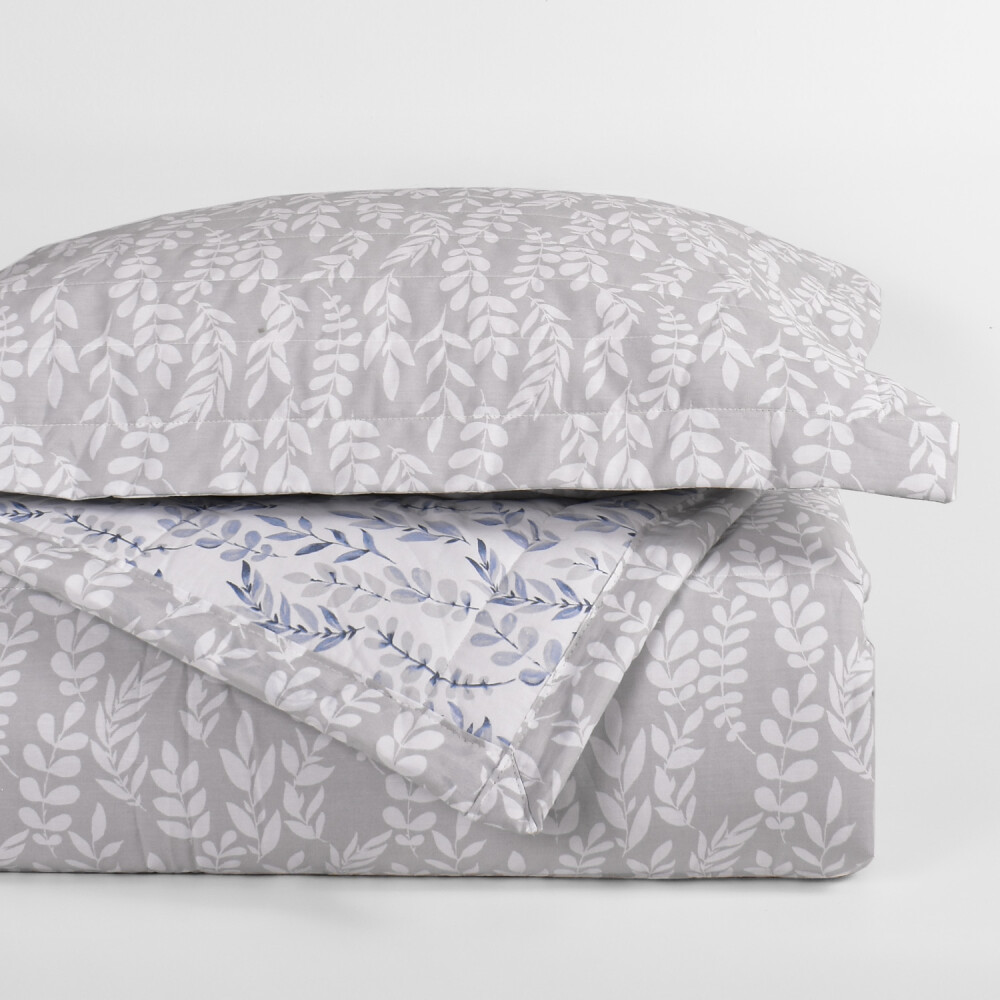 Edredón Amelia Hoja Azul Beige Full- Queen