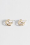 Aros con triple arete dorado