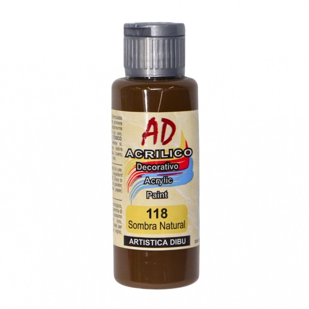 PINTURA ACRILICA ARTISTICA DIBU 60 ML. DIFERENTES COLORES COLOR SOMBRA NATURAL 118
