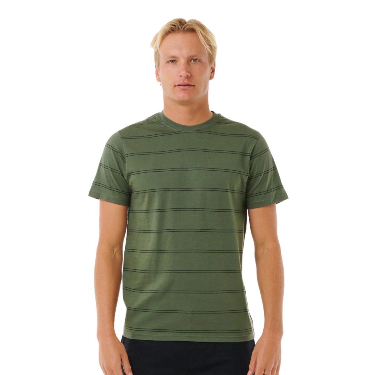 Remera Rip Curl Plain Stripe Tee - Verde 