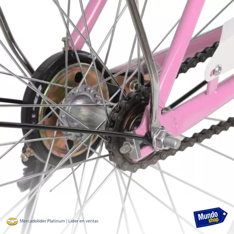 Bicicleta Playera Paseo Dama Rodado 26 + Bolso + Parrilla Rosa