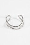 Pulsera cuff doble rígida plateado