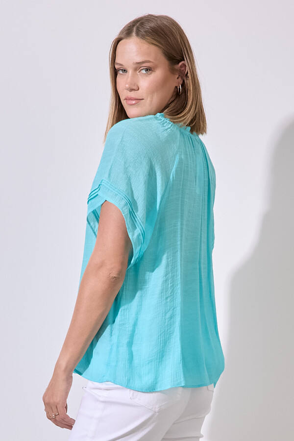 Blusa Botones TURQUESA