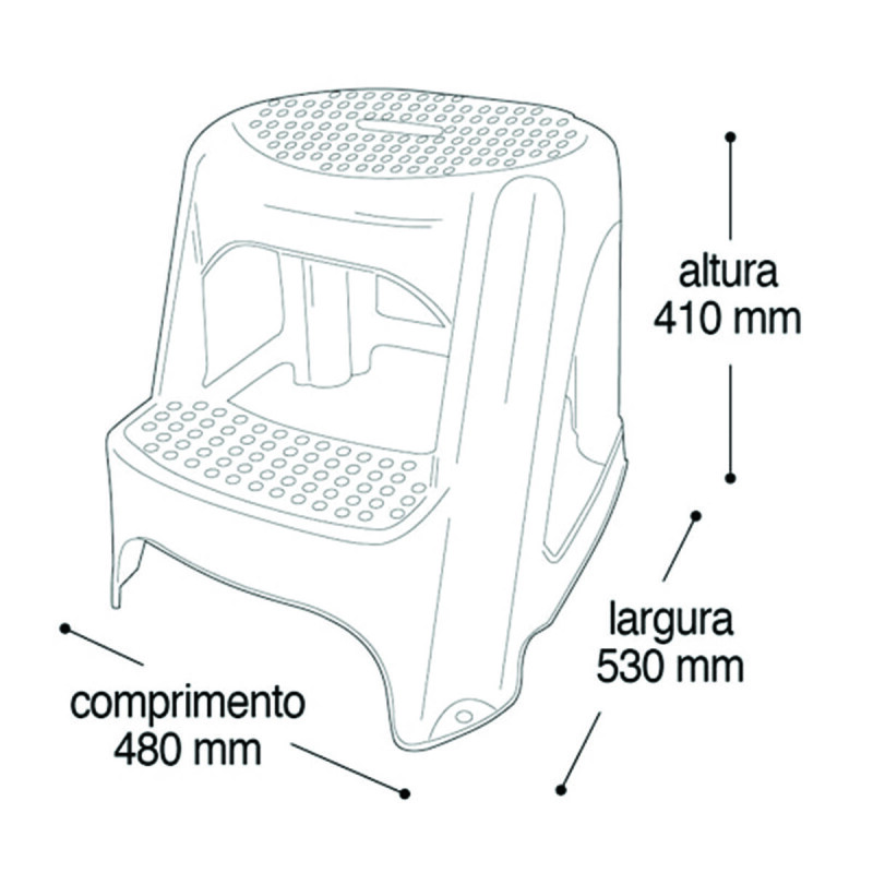 Banqueta 2 escalones soporta 100 kg NEGRO