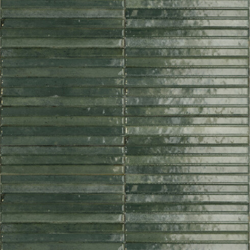 Porcelanato Tipo Brick Verde Brillo 6X24Cm Decorado GAMAS DE VERDE