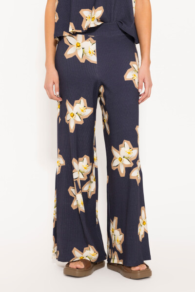 PANTALON FLOWER Azul Marino