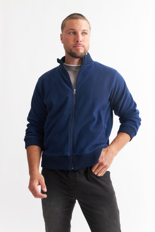 Campera de polar AZUL MARINO