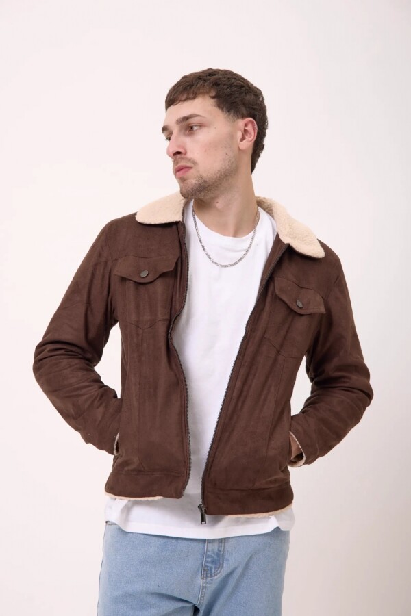 Campera Suede Marrón